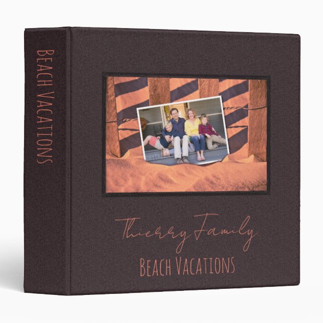 Beach Photo Family Travel Album 3 Ring Binder (Front/Spine)