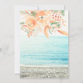 Beach photo floral watercolor boho bridal shower invitation (Back)