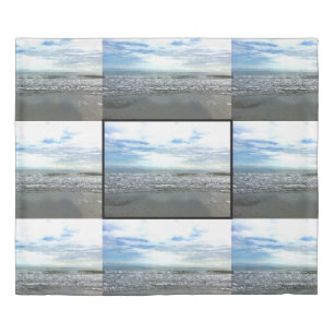 Beach Photo Frame Tiles Patterns Coastal Ocean Duvet Cover