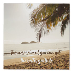 Beach Photo Home Decor with Travel Quote Faux Canvas Print