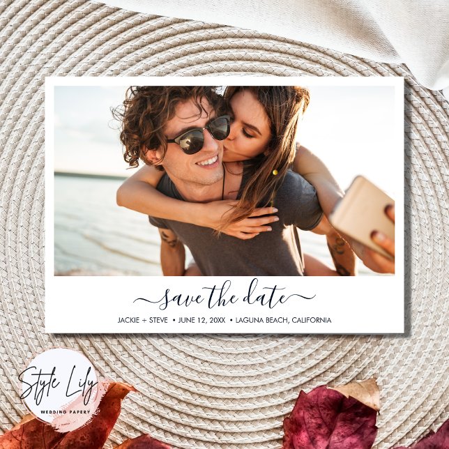 Beach Photo Modern Wedding Save The Date (Creator Uploaded)
