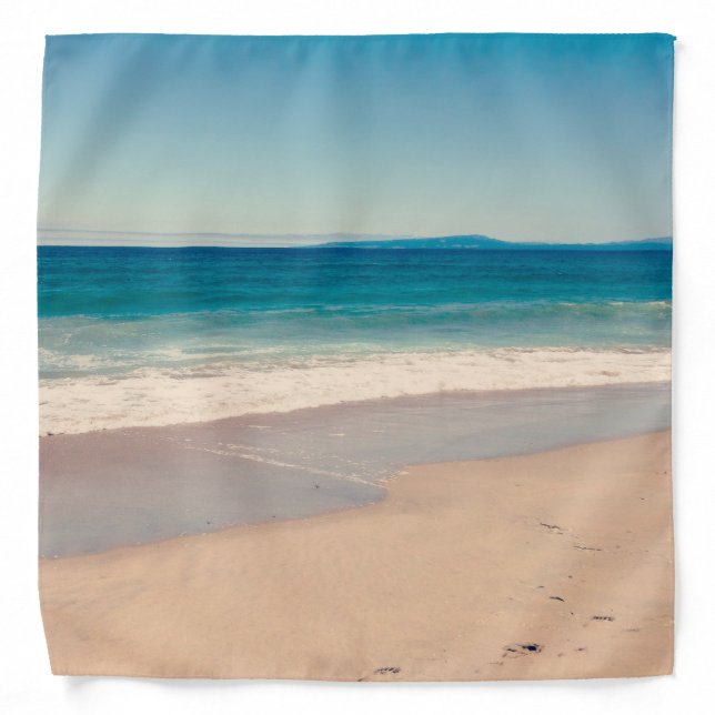 Beach Photo Ocean Blue Scenic Bandana (Front)