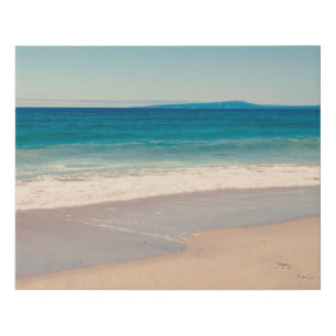 Beach Photo Ocean Blue Scenic Faux Canvas Print