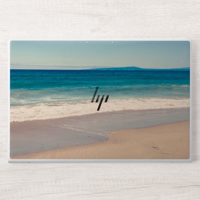 Beach Photo Ocean Blue Scenic Paper Placemat HP Laptop Skin (Front)