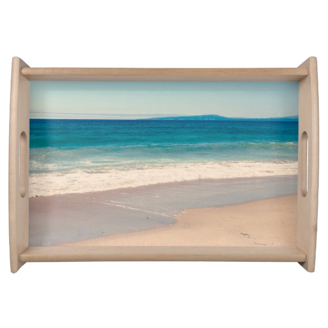 Beach Photo Ocean Blue Scenic Serving Tray (Front)