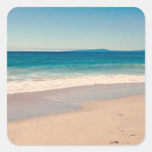 Beach Photo Ocean Blue Scenic Square Sticker