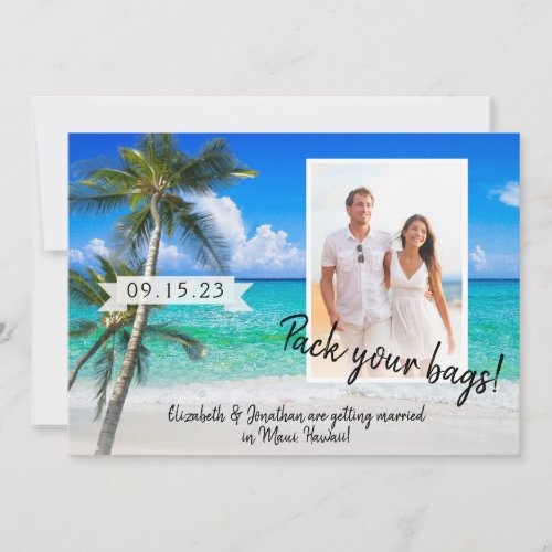 Beach Photo Palm Trees Pack Your Bags Destination  Save The Date