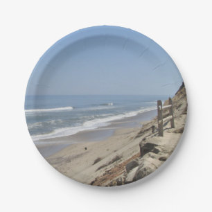 Beach photo paper plates