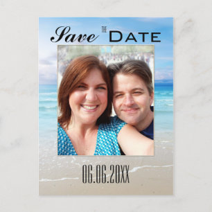 Beach Photo Save the Date Postcard