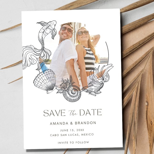 Beach Photo Summer Wedding Save The Date (Beach Photo Summer Wedding Save The Date)