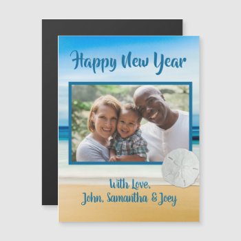 Beach Photo Template Custom Greeting Magnetic Card by holiday_store at Zazzle