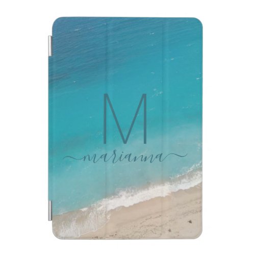 Beach Photo Turquoise Ocean Waves Personalized iPad Mini Cover
