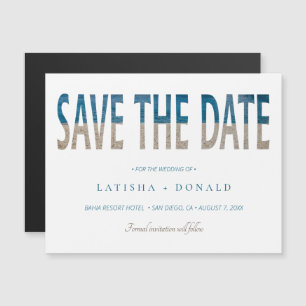 Beach Photo Typography Wedding Save The Date