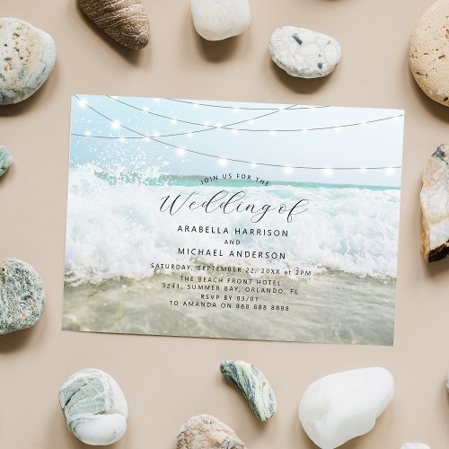 Beach Photo Wedding Invitation