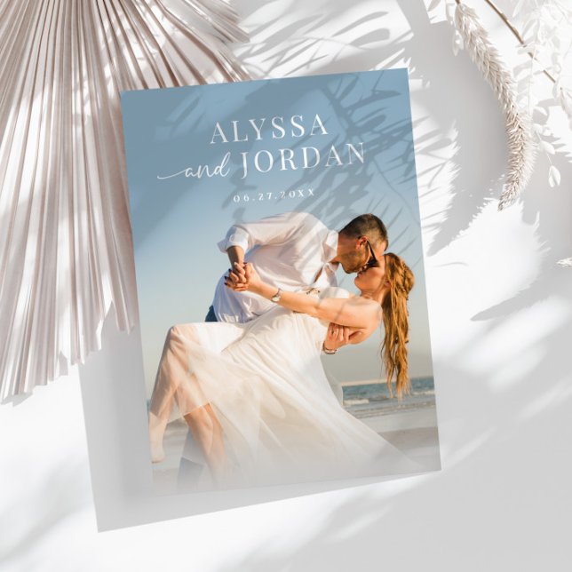 Beach Photo Wedding Invite | Modern Minimalist (Creator Uploaded)