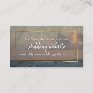 Beach Photo Wedding Website Insert Cards