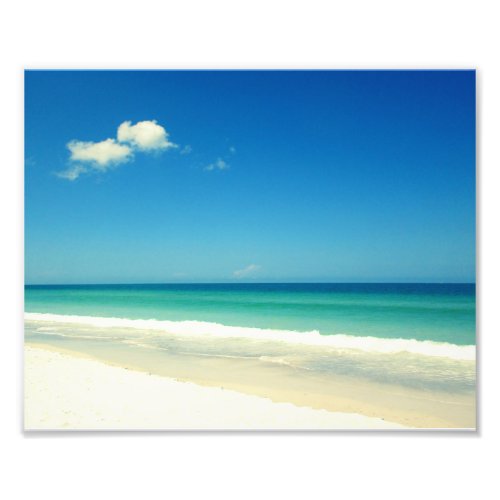 Beach Photo with Turquoise Ocean  White Cloud