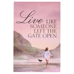 Beach Photography Life Quote Metal Print