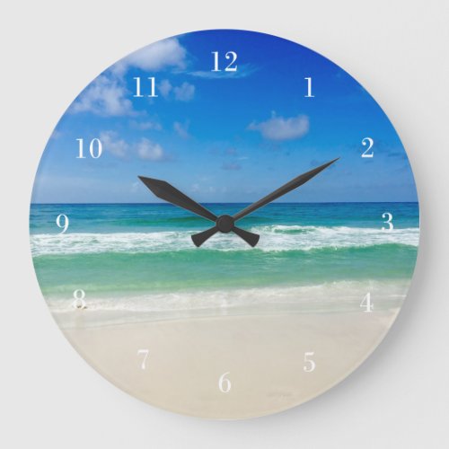 Beach Photography Take Me To the Sea Tropical Large Clock
