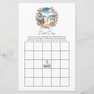 Beach Picnic Bridal Shower Bingo Game