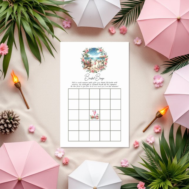Beach Picnic Bridal Shower Bingo Game (Beach Picnic Bridal Shower Bingo Game)
