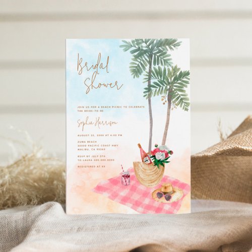 Beach Picnic Bridal Shower Invitation