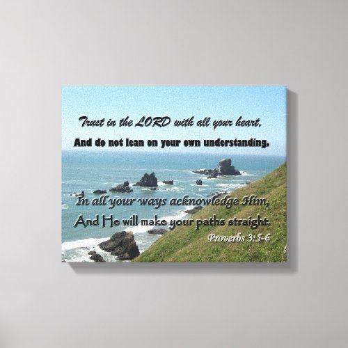 Beach Picture with Scripture from Proverbs 35_6 Canvas Print