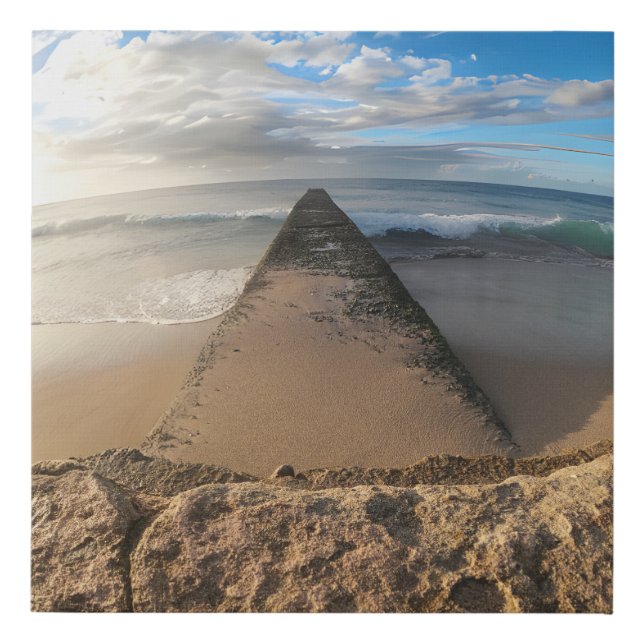 Beach Pier Faux Canvas Print (Front)