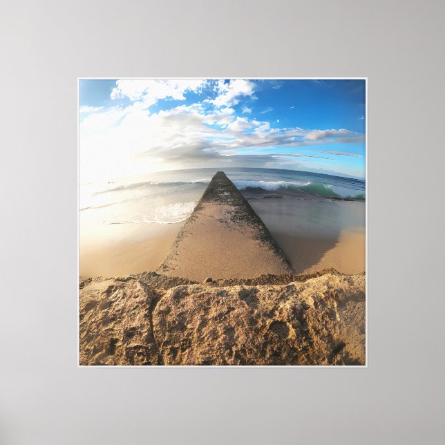 Beach Pier Ocean View Canvas Print (Front)