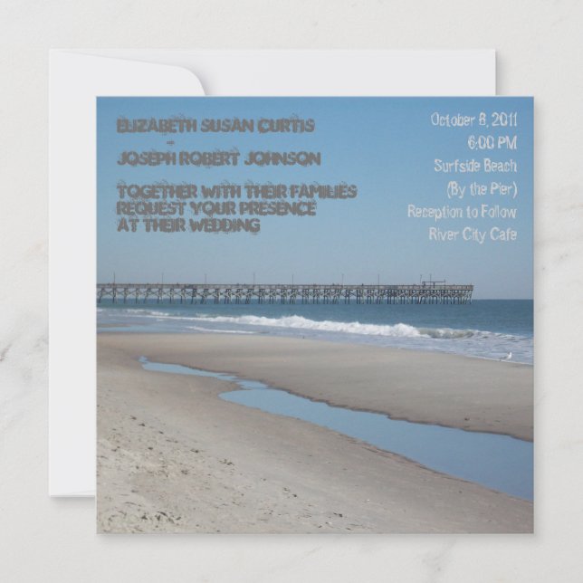 Beach Pier Wedding Invitation (Front)