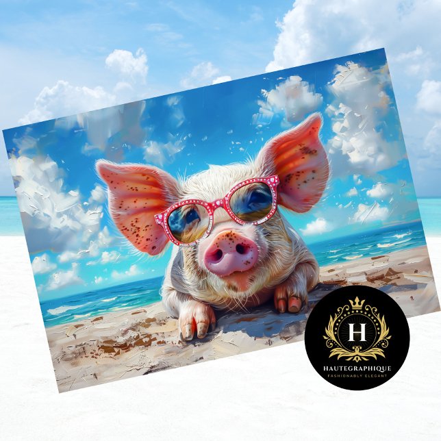 Beach Pig Sunglasses Swimming Decoupage Tissue Paper (Creator Uploaded)