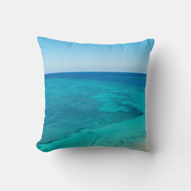 Beach Pillow: Add Your Own Quote or Names Throw Pillow (Front)