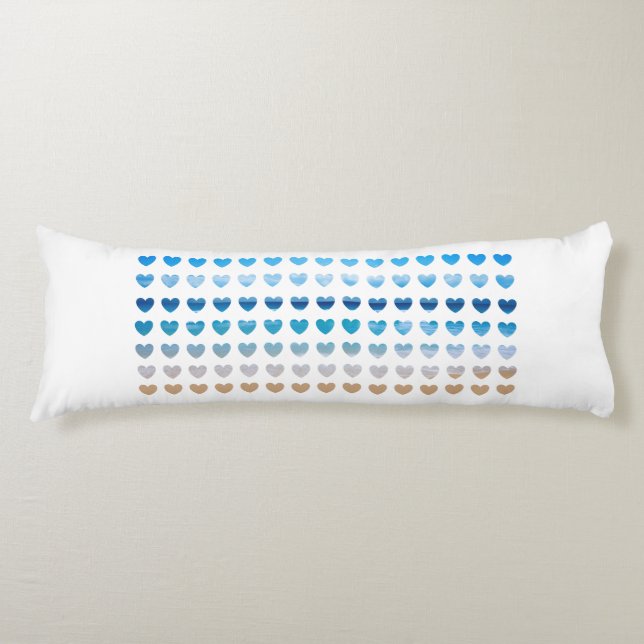 Beach Pillow, Ocean Blues Body Pillow (Front)