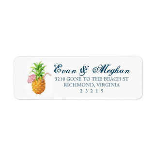 Beach Pineapple Customizable Label
