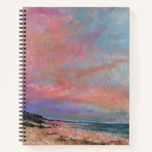 Beach Pink Sunset Painting Notebook