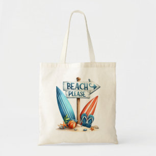 "Beach Please" Beach Tote Bag
