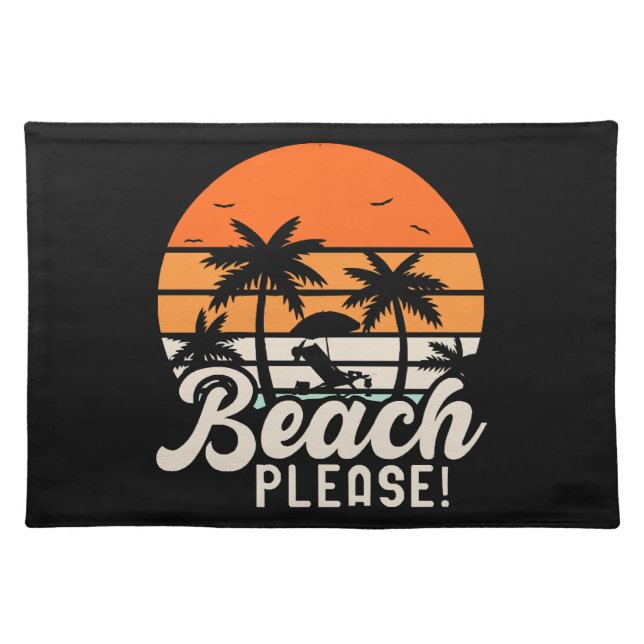Beach Please Cloth Placemat (Front)