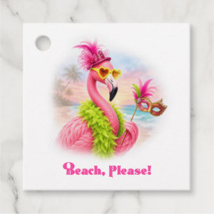 Beach Please Flamingo Bachelorette Party Favor Tags