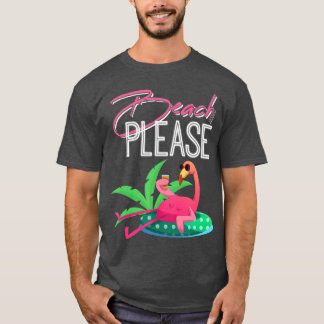 Beach Please Funny Mens  Womens  for Flamingo T-Shirt