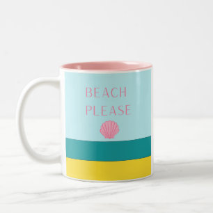 Beach Please Minimalist Two-Tone Coffee Mug