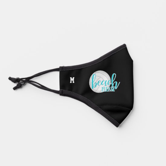 beach please monogrammed volleyball premium face mask