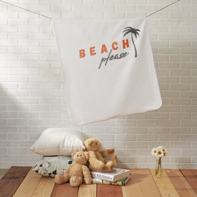 beach please. palm tree. Baby Blanket (In Situ)