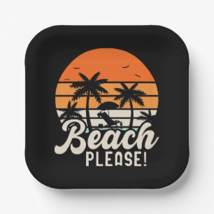 Beach Please Paper Plates