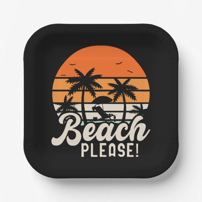 Beach Please Paper Plates (Front)