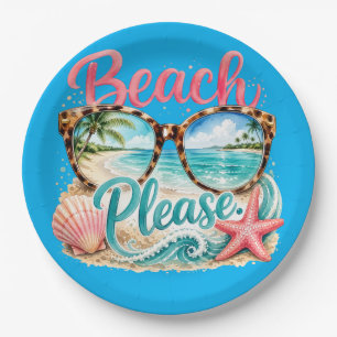 "Beach Please" Paper Plates. Plates