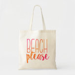 Beach Please | Pink And Orange Tote Bag at Zazzle