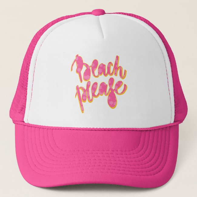 BEACH PLEASE | Pink & Orange Typography & Quote