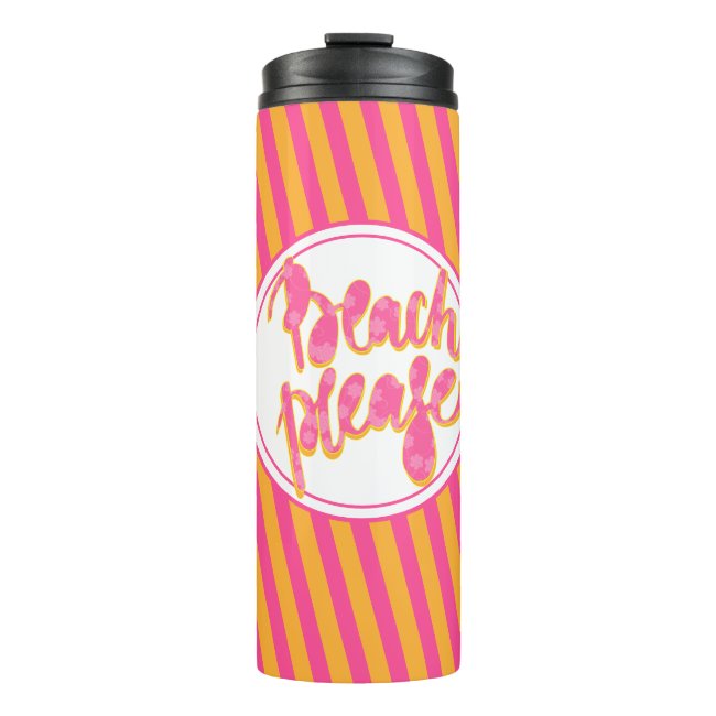 BEACH PLEASE | Pink & Orange Typography & Stripes
