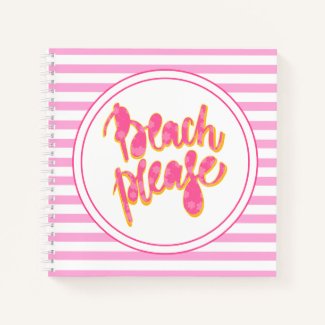 BEACH PLEASE | Pink Typography & Quote