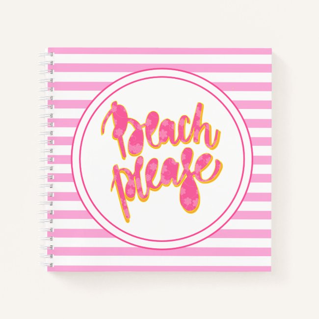 BEACH PLEASE | Pink Typography & Quote